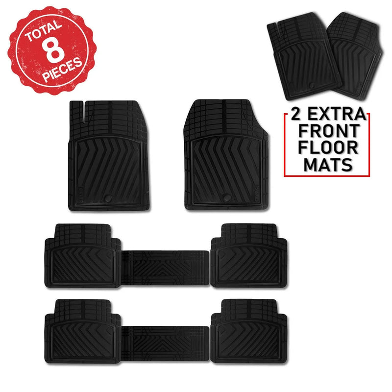 2023-2024 Jeep Grand Wagoneer L OMAC Floor Mats Liner Black TPE All-Weather