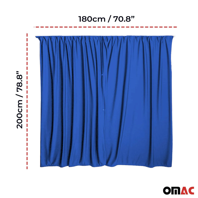 RAM ProMaster Cabin Divider Curtain Privacy Curtains Blue 2 Curtains