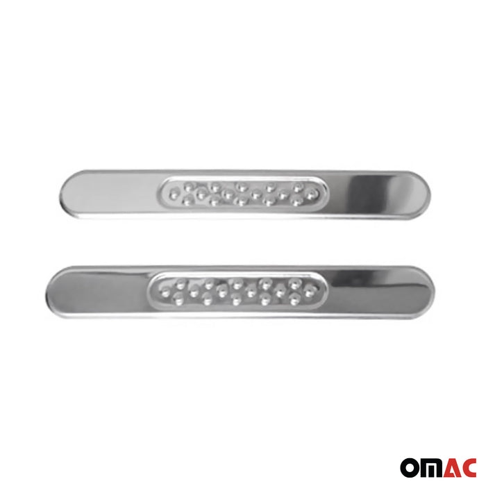 Door Sill Scuff Plate Scratch Protector for Audi Steel Silver Edition 4x