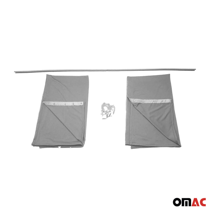 Cabin Divider Curtain Privacy Curtains for Mercedes Sprinter Gray 2 Curtains