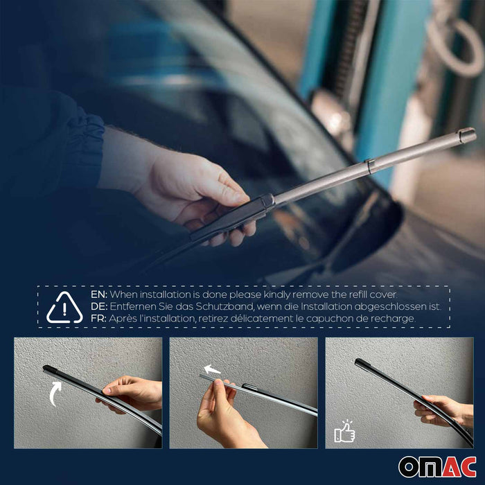 OMAC Premium Wiper Blades 18"&24" Combo Pack for Mazda 3 2014-2018