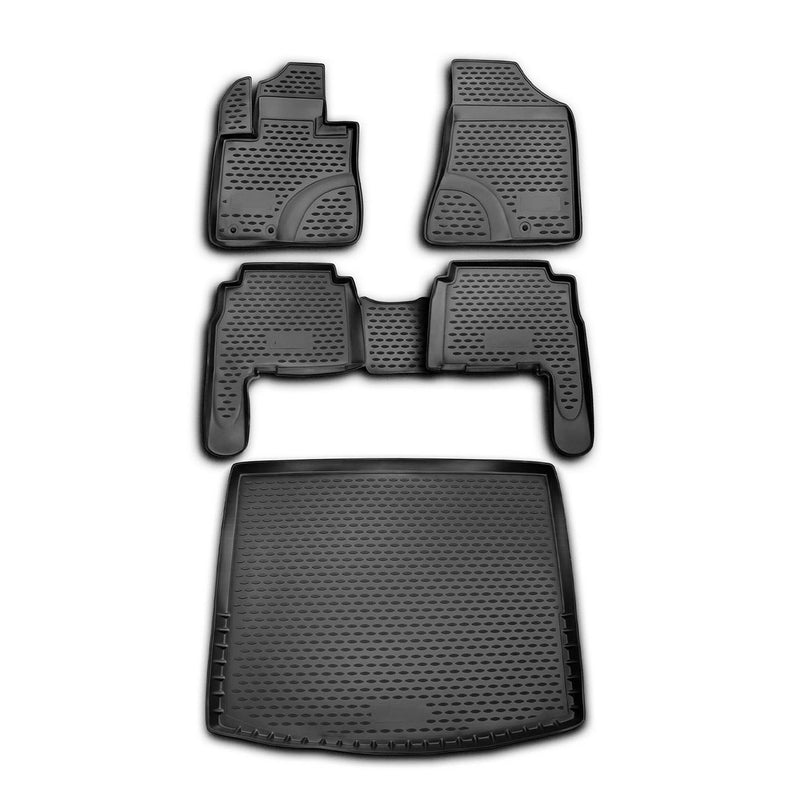 2011-2013 Kia Sorento Floor Mats & Cargo Liner Full Set All Weather Black