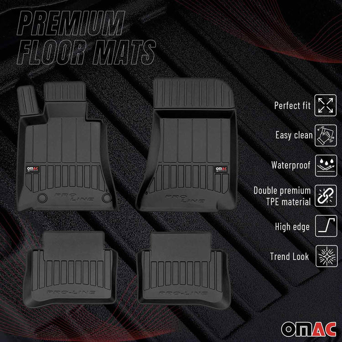 OMAC Premium 3D Floor Liners Mats Black For Mercedes CLS-Class X218 2010-2018
