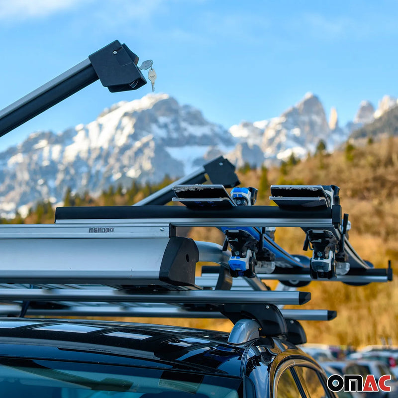 32.2" Ski Rack Snowboard Carriers Top Holder Roof Rack Lockable