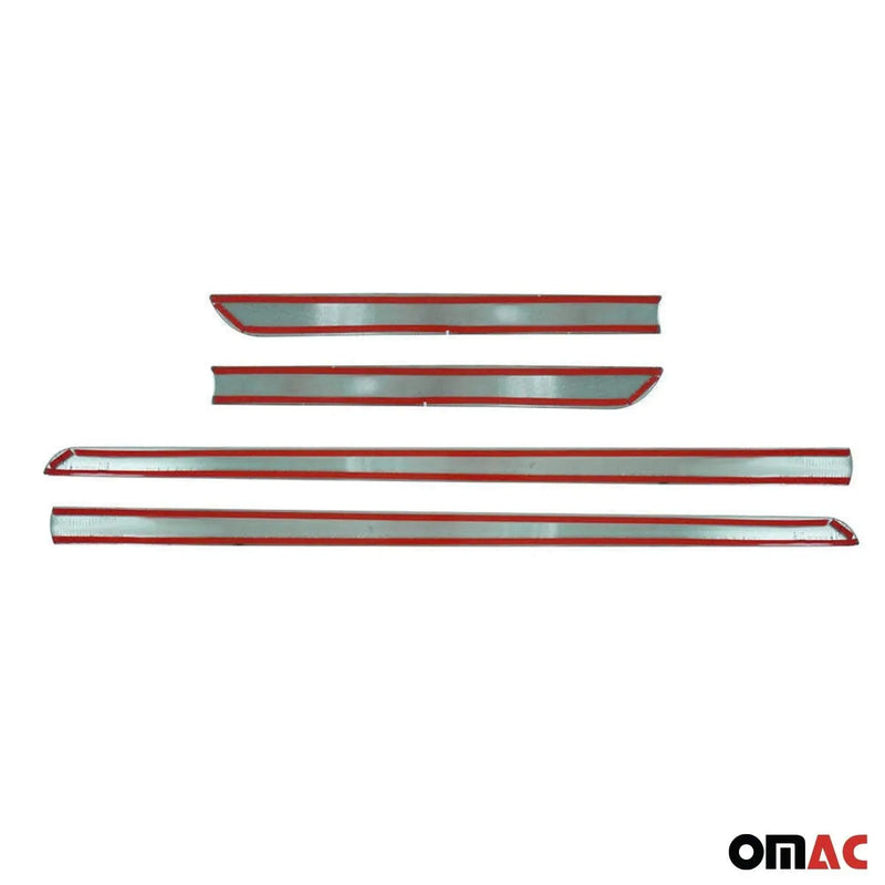 Side Door Molding Trim Skirt Garnish for Ford Focus 2012-2018 Steel Silver 4 Pcs - OMAC USA