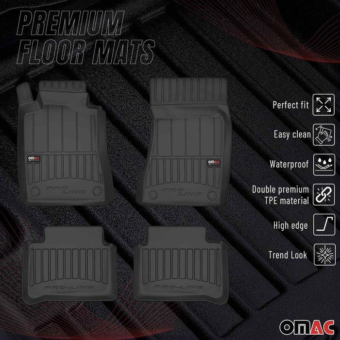OMAC Premium Floor Mats for for Mercedes CLS Class C219 2008-2011 TPE Black 4x