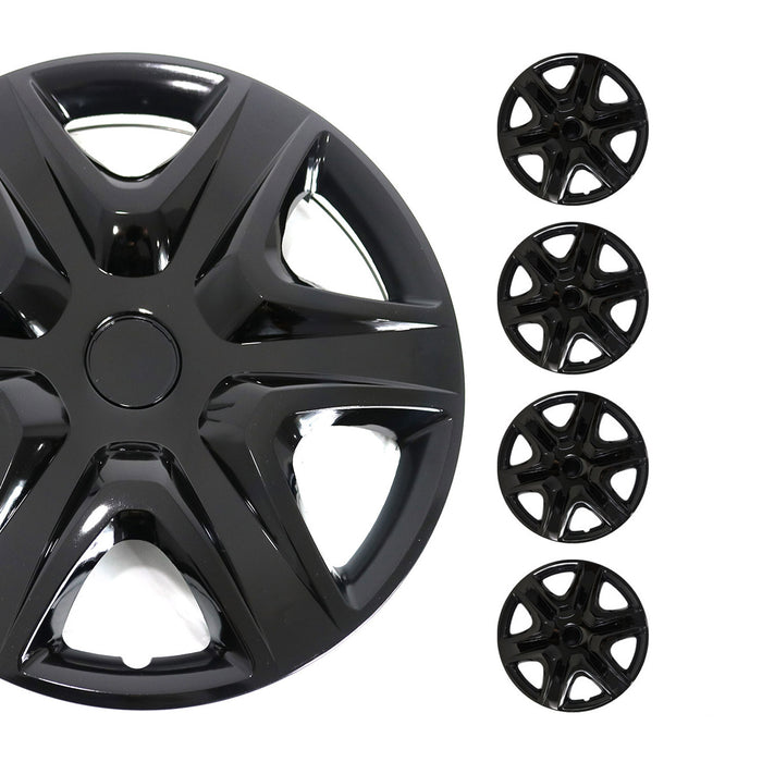 15" 4x Wheel Covers Hubcaps for Kia Forte Black
