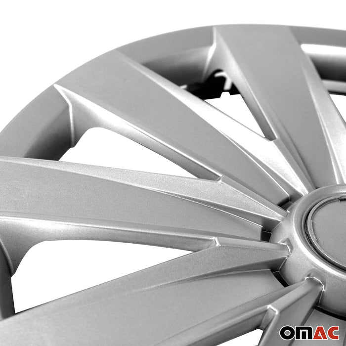 16" Wheel Covers Hubcaps 4Pcs for Alfa Romeo Silver Gray Gloss