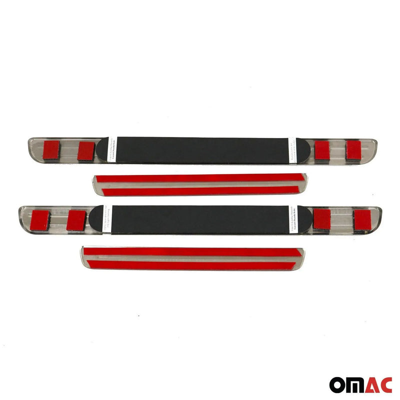 Audi Q3 Q5 Q7 Q8 Door Sill Scuff Plate Illuminated Sport Steel Silver 4 Pcs