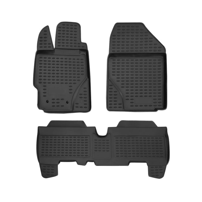 OMAC Floor Mats Liner for Toyota Yaris 2006-2011 Black TPE All-Weather 3 Pcs