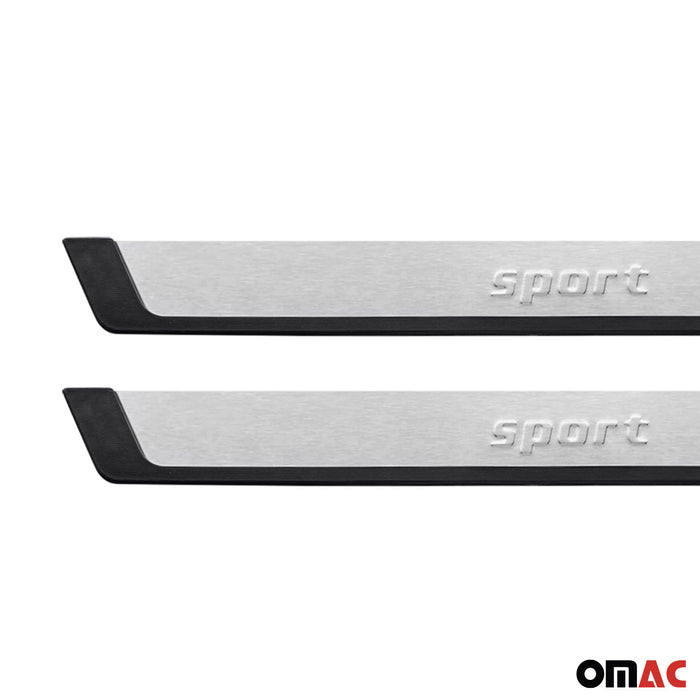 Door Sill Scuff Plate Scratch Protector for Kia Sportage Sport Steel Silver 2x