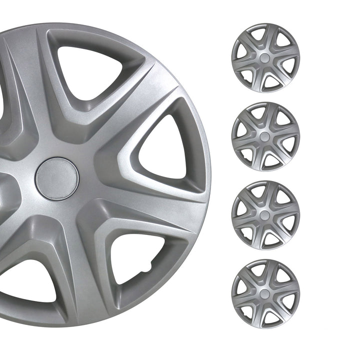 16" Wheel Rim Cover Guard Hub Caps Durable Snap On ABS Accessories Silver 4x
