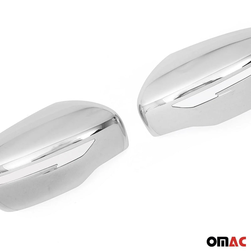 Side Mirror Cover Caps Fits Nissan Rogue 2014-2020 Chrome Silver 2 Pcs - OMAC USA