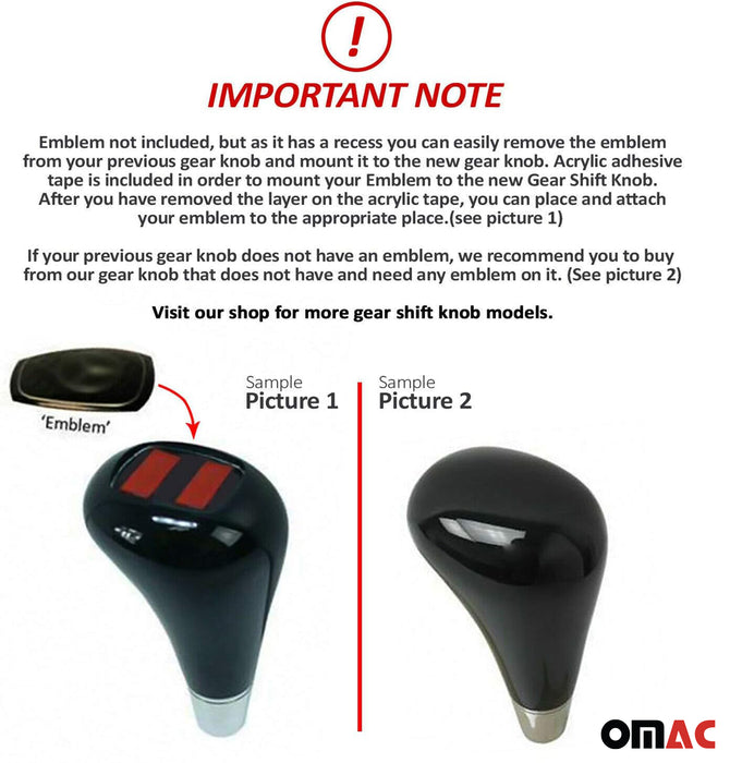 Piano Black Gear Shift Knob Without Emblem For Mercedes S-Class 2000-2006