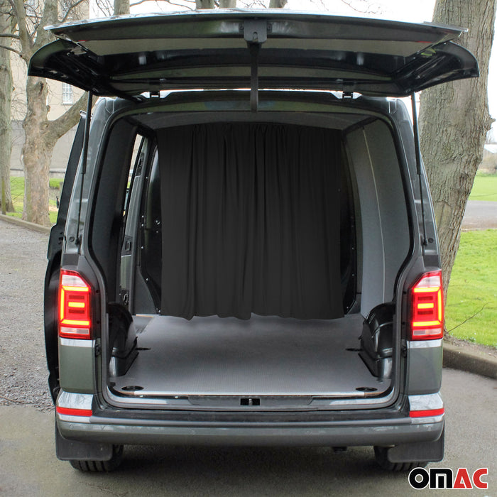 Cabin Divider Curtain Privacy Curtains for Ford Transit Black 2 Curtains