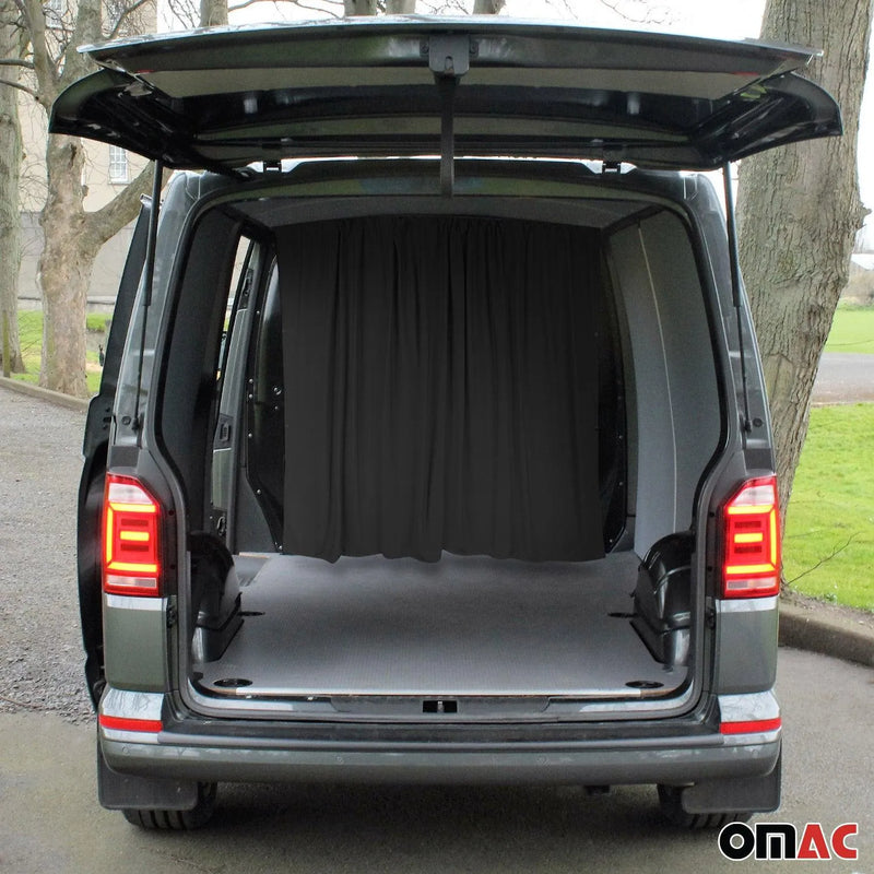 Ford Transit Cabin Divider Curtain Privacy Curtains Black 2 Curtains