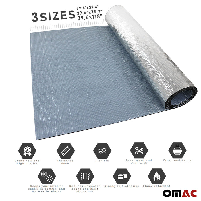 Alu Clad Thermal Sound Deadener Insulation Mat Self Adhesive 39,4"*78,7"*0,23*