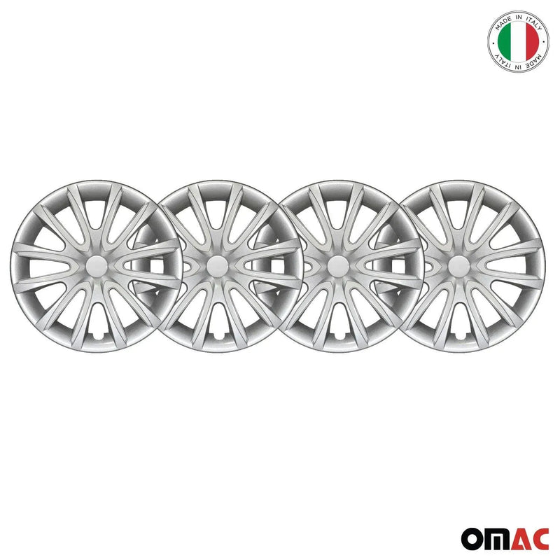 15" Wheel Covers Hubcaps for Audi Grey White Gloss - OMAC USA