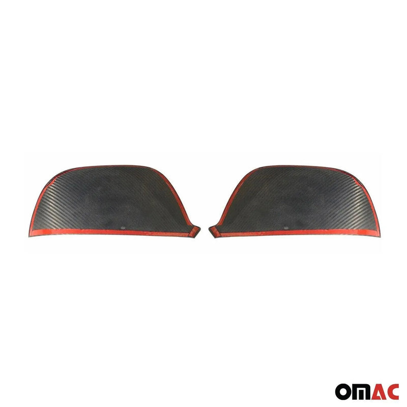 Side Mirror Cover Caps fits VW Amarok 2010-2016 Carbon Fiber Black 2Pcs - OMAC USA