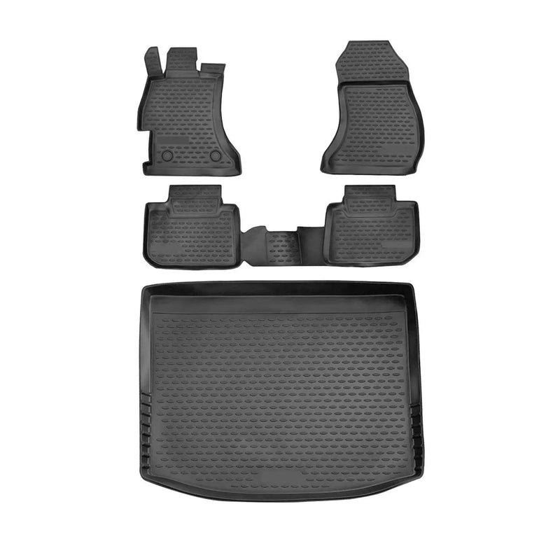 Custom Floor Mats & Cargo Liners for Subaru XV Crosstrek 2013-2015 Black 5 Pcs - OMAC USA