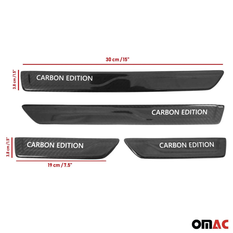 2012-2015 Honda Civic Door Sill Scuff Plate Scratch Protector Carbon Fiber Edition 4 Pcs