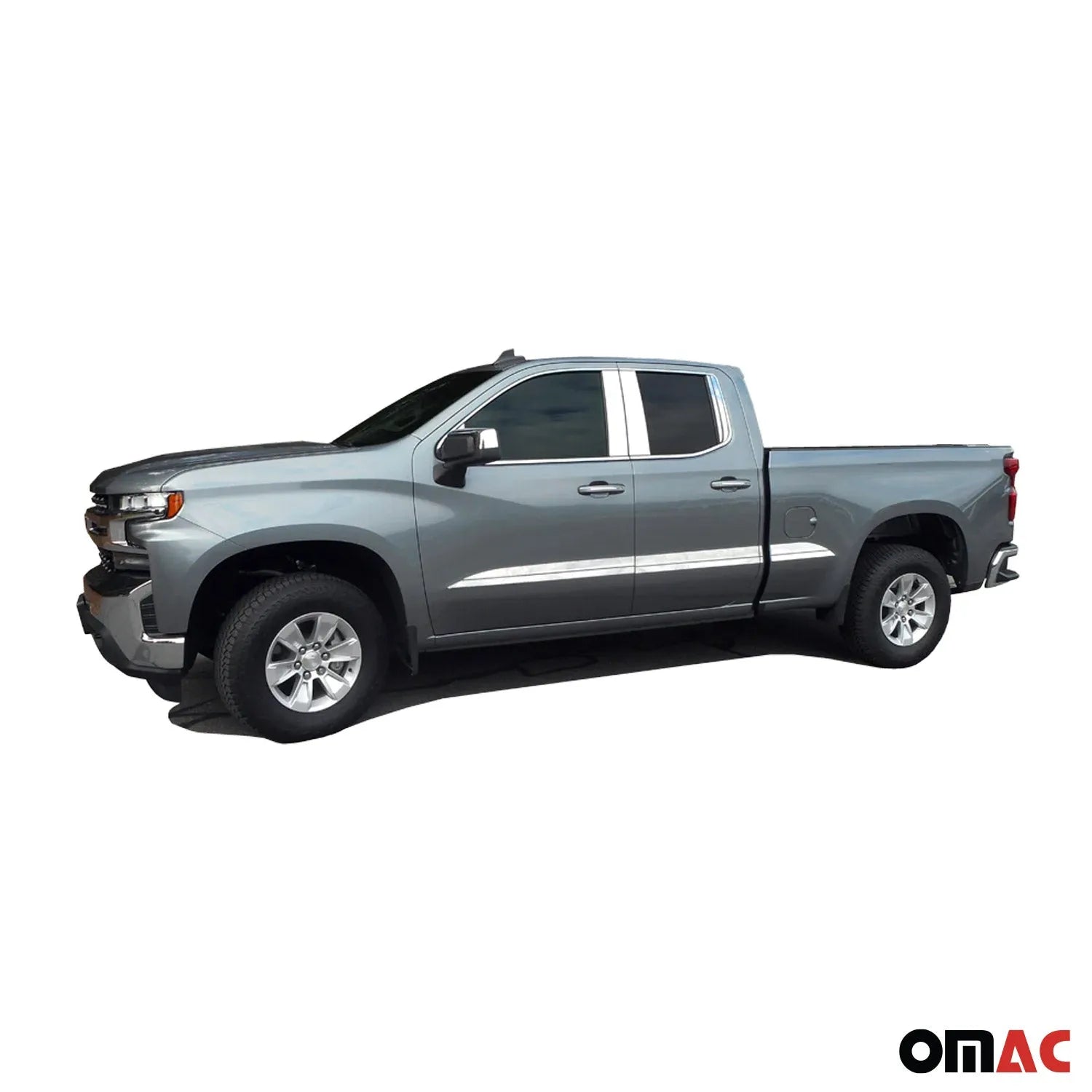 2019-2025 Chevrolet Silverado Double Cab Stainless Steel Window Sill Trim 6Pcs