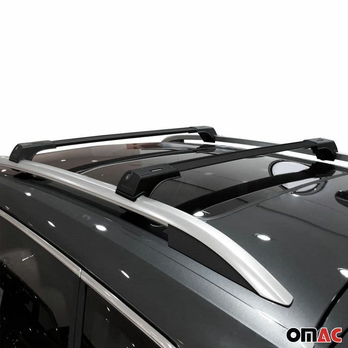 Roof Rack Cross Bars Aluminum for Mercedes ML Class W166 2012-2015 Black 2Pcs