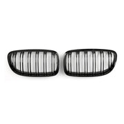 2009-2012 BMW 3 Series E90 E91 E92 E93 FL Front Kidney Grille M3 Style Gloss Black Dual Slat