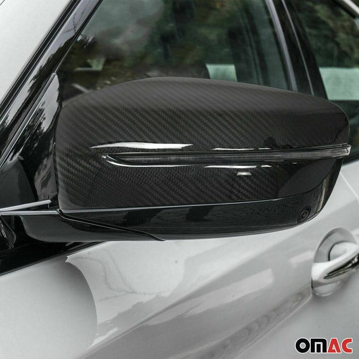 Genuine Carbon Fiber Side Mirror Cover Cap 2 Pcs For BMW 5 Series G30 2017-2023