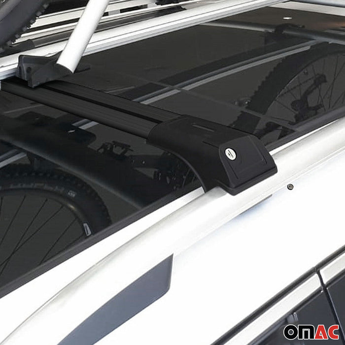 Roof Rack Cross Bars Aluminum for BMW X6 E71 2008-2014 Black 2Pcs