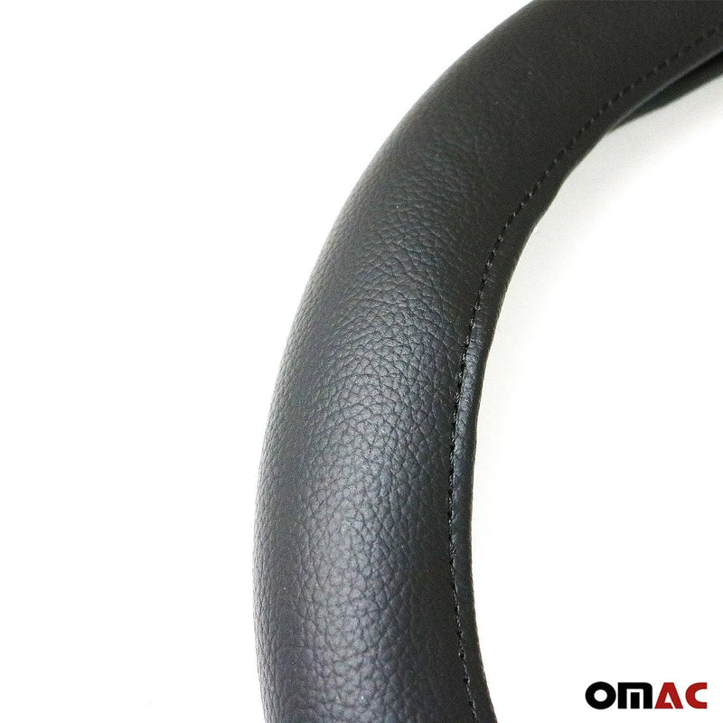 Car Accessories 15" Steering Wheel Cover Black Leather Anti-slip Breathable