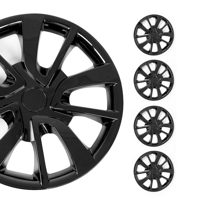 15 Inch Wheel Covers Hubcaps for Tesla Black Gloss