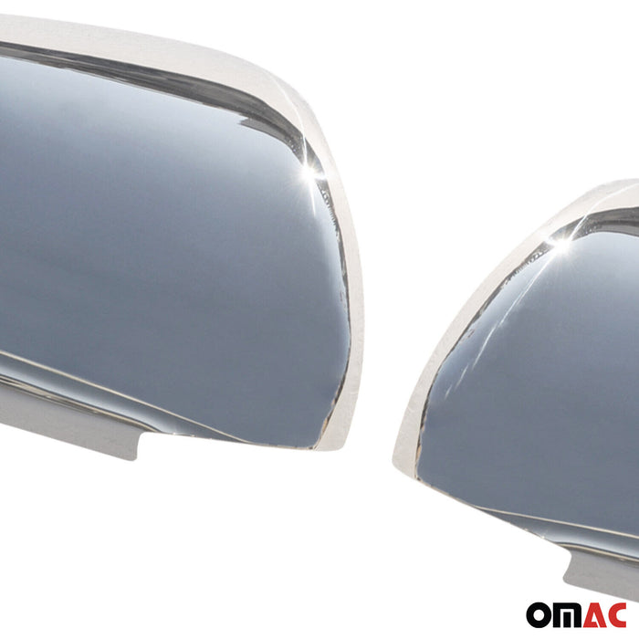 Side Mirror Cover Caps Fits Toyota Land Cruiser Prado 2003-2009 Steel Silver 2x
