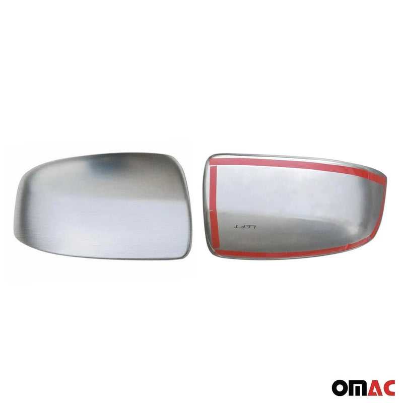 Side Mirror Cover Caps Fits Smart ForTwo 2007-2015 Brushed Steel Silver 2 Pcs - OMAC USA