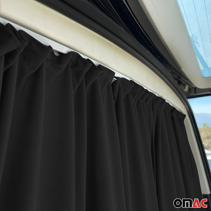 Cabin Divider Curtain Privacy Curtains fits Mercedes Sprinter Black 2 Curtains