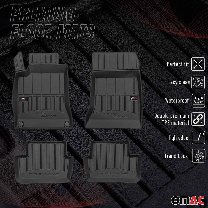 OMAC Premium 3D Floor Liners Mats Black 4 Pcs. Fits Mercedes GLA Class 2015-2020