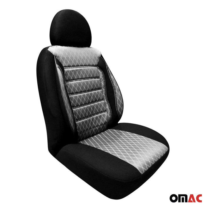 Front Car Seat Covers Protector for Lincoln Gray Black Cotton Breathable
