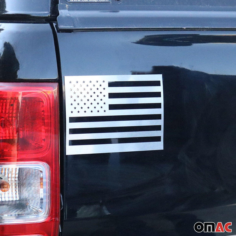 Hummer US American Flag Chrome Decal Sticker Stainless Steel Silver Steel