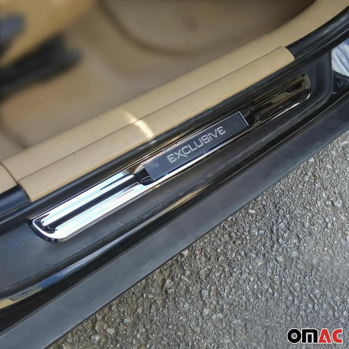 Door Sill Scuff Plate Scratch Protector for Mercedes CLK Class S. Steel 2x