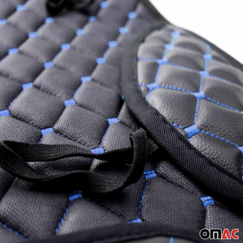 Land Rover Leather Breathable Front Seat Cover Pads Black Blue 1Pc