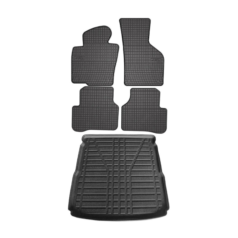 2006-2010 VW Passat B6 Floor Mats & Cargo Liner Full Set All Weather Black