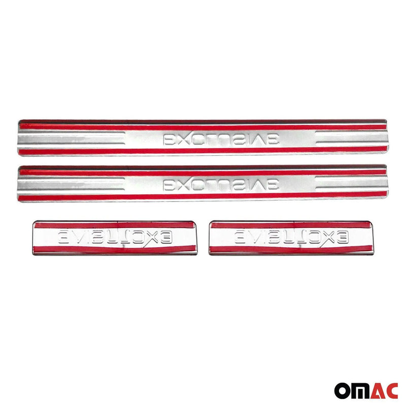 2000-2024 GMC Sierra 1500 Door Sill Scuff Plate Scratch Protector Exclusive Steel Silver 4Pcs