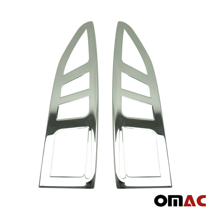 Trunk Tail Light Trim Frame for Citroen Berlingo 2008-2012 Steel Silver 2 Pcs