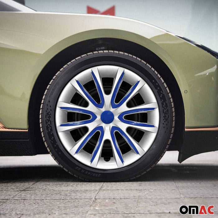 16" Wheel Covers Hubcaps for Toyota Corolla Gray Dark Blue Gloss