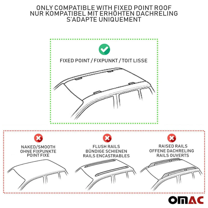 1999-2007 BMW 3 Series E46 Sedan Roof Rack Cross Bars Silver