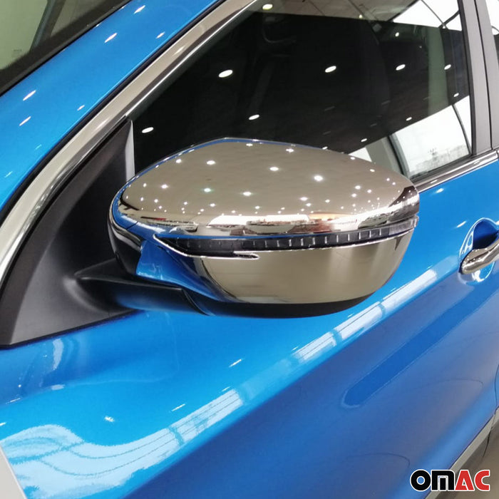 Side Mirror Cover Caps Fits Nissan Kicks 2018-2024 Chrome Silver 2 Pcs