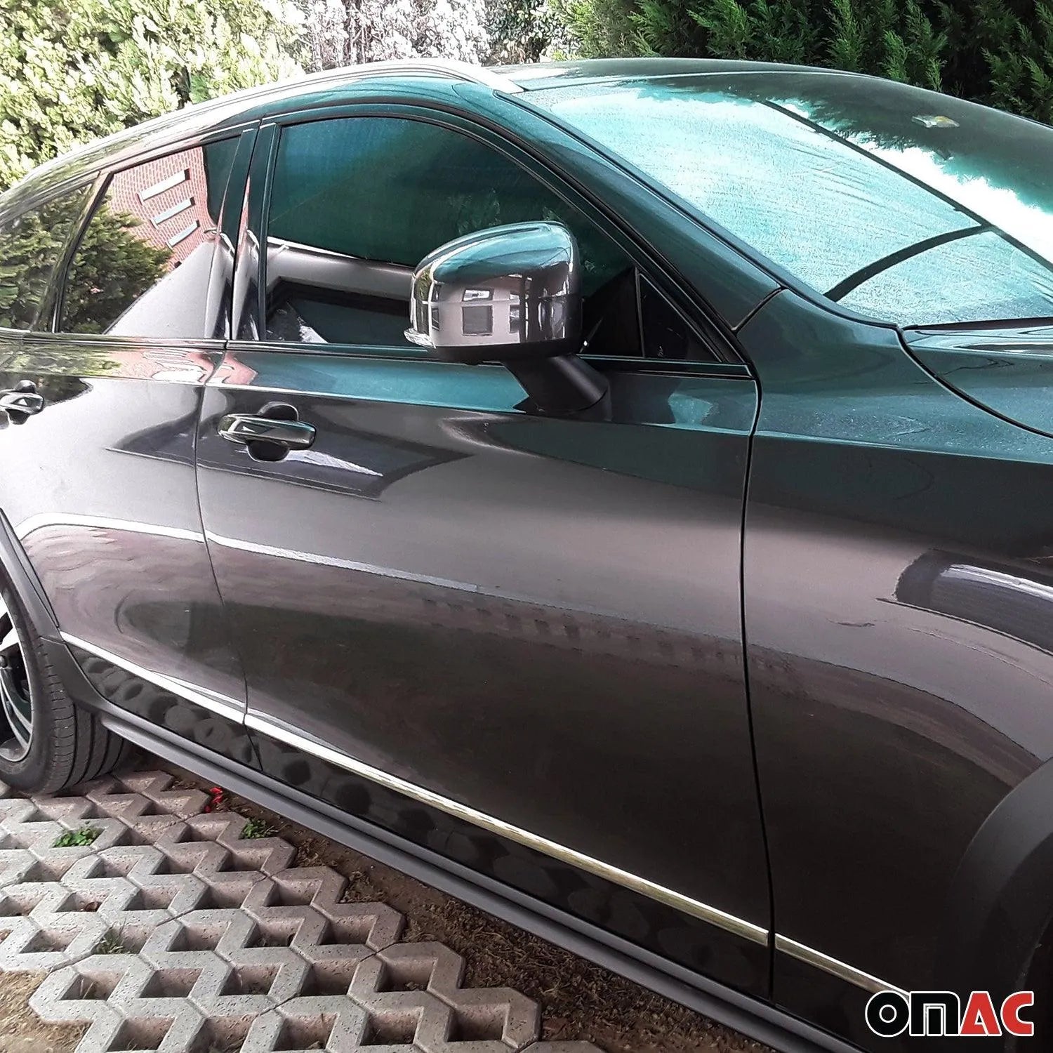 2018-2021 Volvo V90 Side Door Molding Trim Skirt Garnish Stainless Steel Silver 6 Pcs