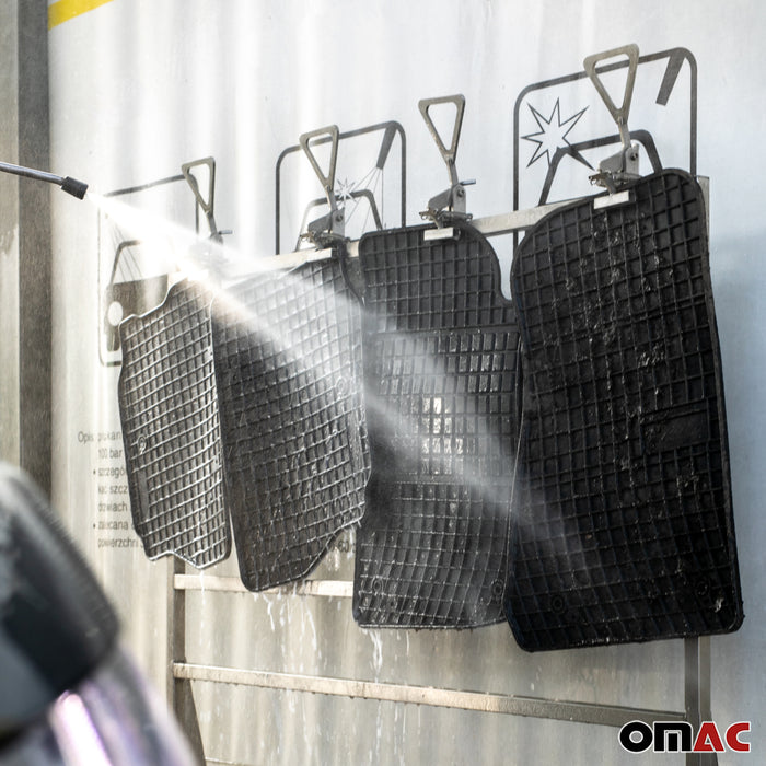 OMAC Floor Mats Liner for Audi Q5 2018-2024 Black Rubber All-Weather 4 Pcs