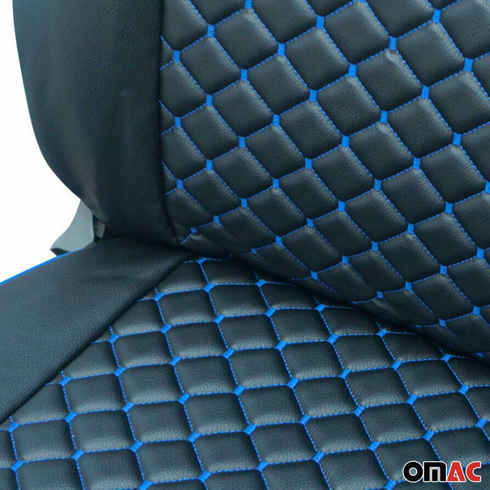 Leather Custom fit Car Seat Covers for RAM ProMaster 2014-2024 Black Blue