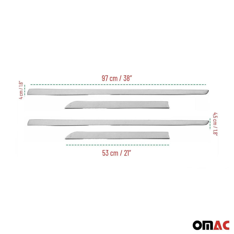 Side Door Molding Trim Skirt Garnish for Honda CR-V 2012-2014 Steel Silver 4 Pcs - OMAC USA